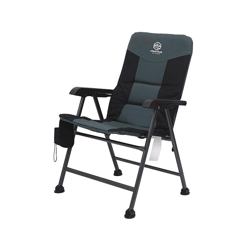 Heavy Duty D Steel Frame Padded Folding Rocking Chair With High Back